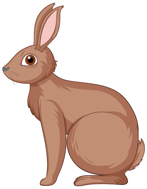 Free vector cute brown rabbit cartoon character
