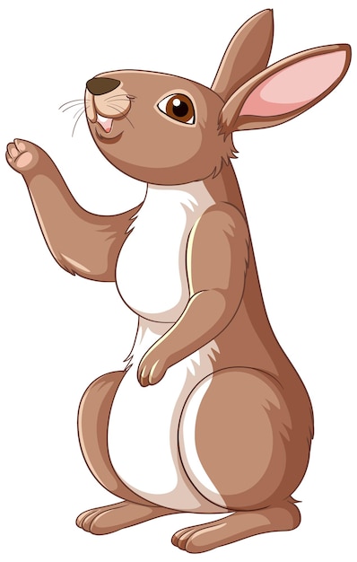 Free vector cute brown rabbit cartoon character