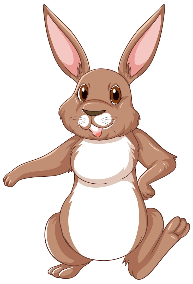 Free Vector cute brown rabbit cartoon character