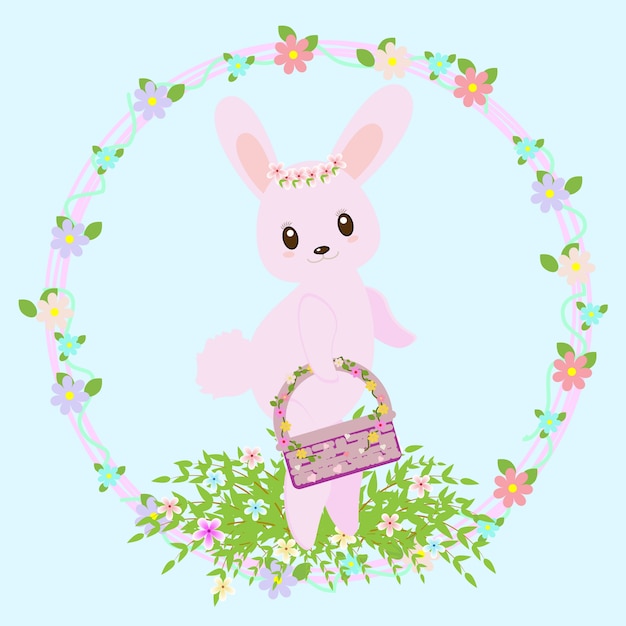 Free vector cute bunny easter background design