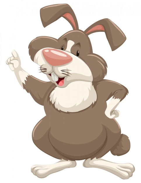 Free vector cute bunny with brown fur