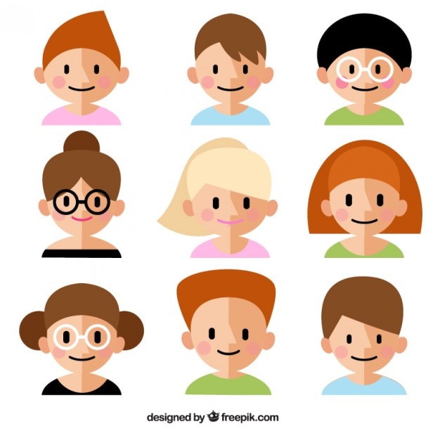 Free vector cute business team avatars