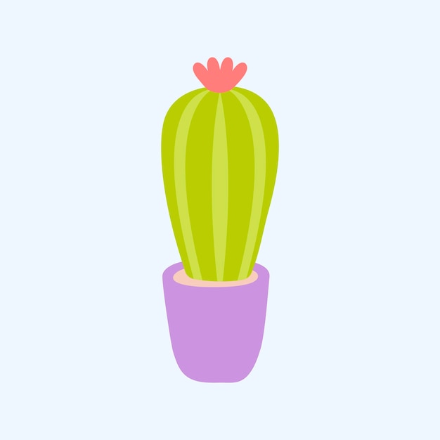 Free vector cute cactus in pot sticker vector