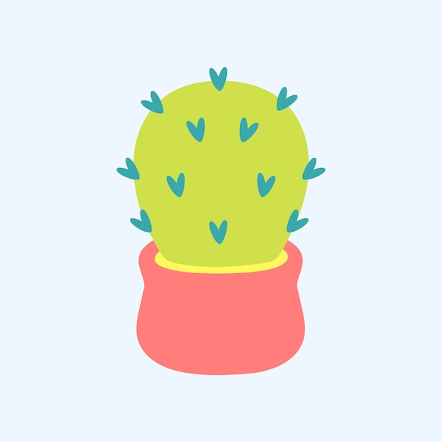 Free vector cute cactus in pot sticker vector
