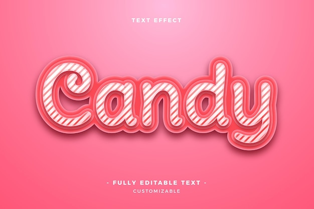 Free vector cute candy text effect