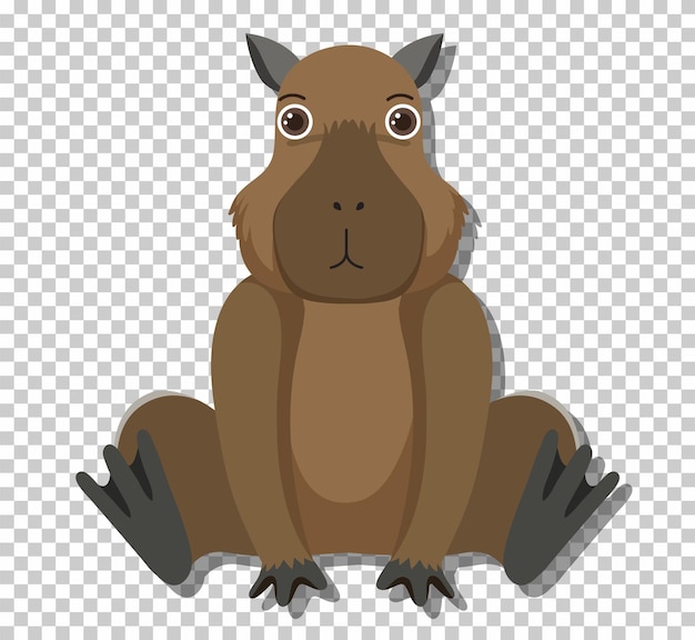 Free vector cute capybara in flat cartoon style