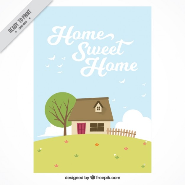 Cute card of home