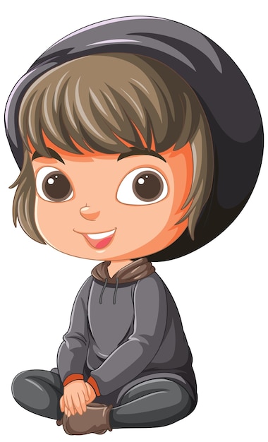 Free vector cute cartoon boy in casual outfit