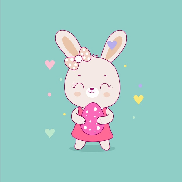 Cute cartoon bunny girl   illustration