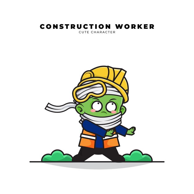 妖精の杖を持った赤ちゃん忍者天使のかわいい漫画のキャラクター プレミアムベクター