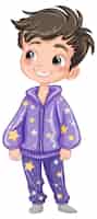 Free vector cute cartoon character in pajamas