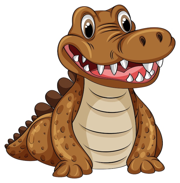 Free vector cute cartoon crocodile character