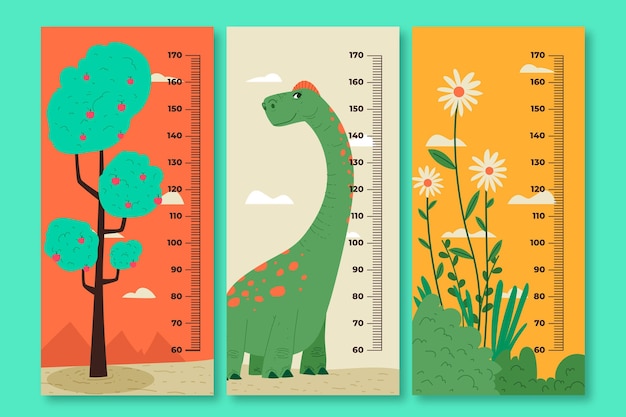 Free vector cute cartoon height meter illustrated