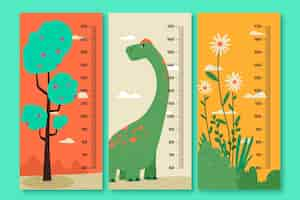 Free vector cute cartoon height meter illustrated