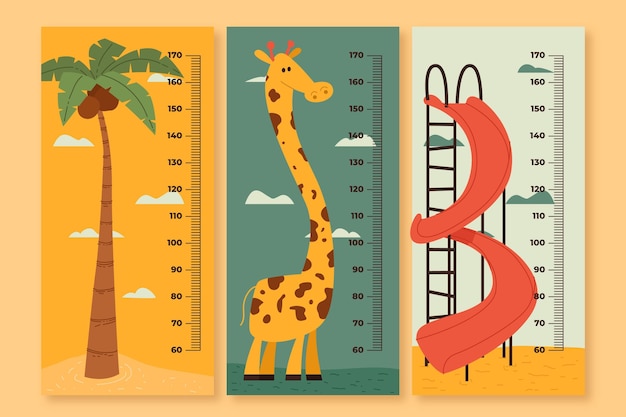 Cute cartoon height meter illustrated