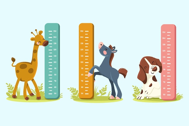 Free vector cute cartoon height meter