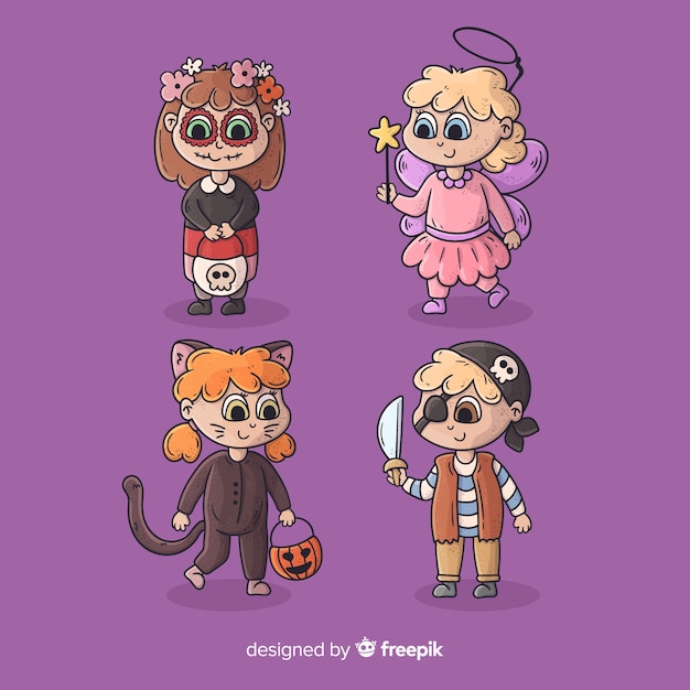 Cute cartoon kids halloween costume collection