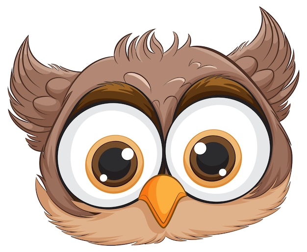 Free vector cute cartoon owl face illustration