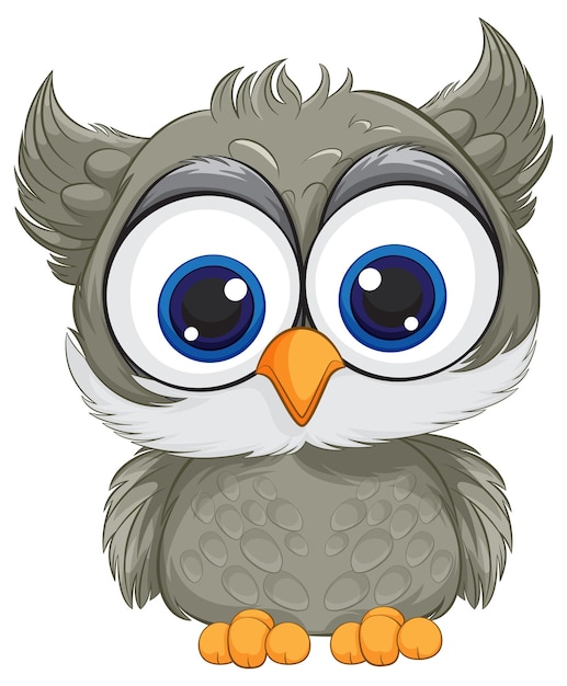 Бесплатное векторное изображение Милая мультфильмная иллюстрация совы