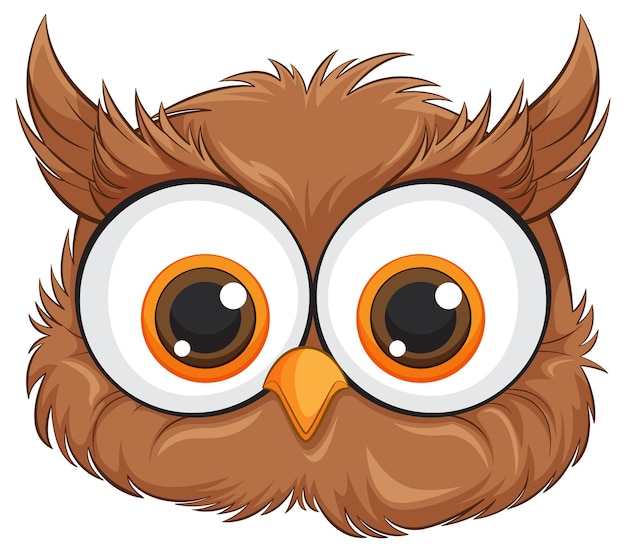 Free vector cute cartoon owl with big eyes