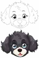 Free vector cute cartoon puppy faces