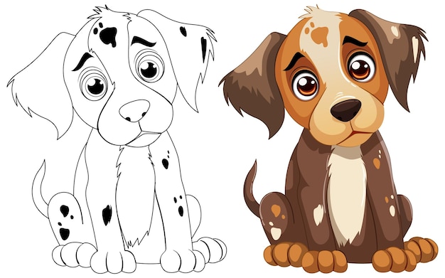 Free vector cute cartoon puppy illustration