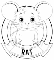 Vettore gratuito una caricatura caricaturistica di un vettore di ratti