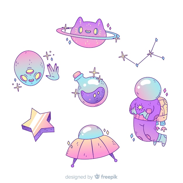 Kawaii Space Stamps - Kawaii Space - Sticker