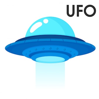 우주 또는 외계인 ufo에서 귀여운 만화 우주선