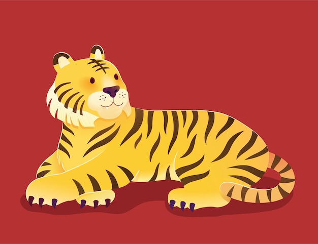 Cute cartoon tiger illustration