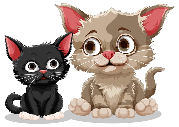 Free vector cute cat cartoon character