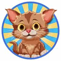 Бесплатное векторное изображение Милый кот мультипликационный персонаж