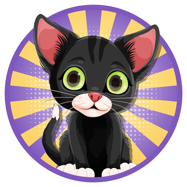 Vettore gratuito personaggio dei cartoni animati simpatico gatto