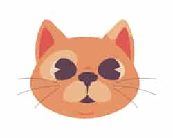 Free vector cute cat head icon isolated