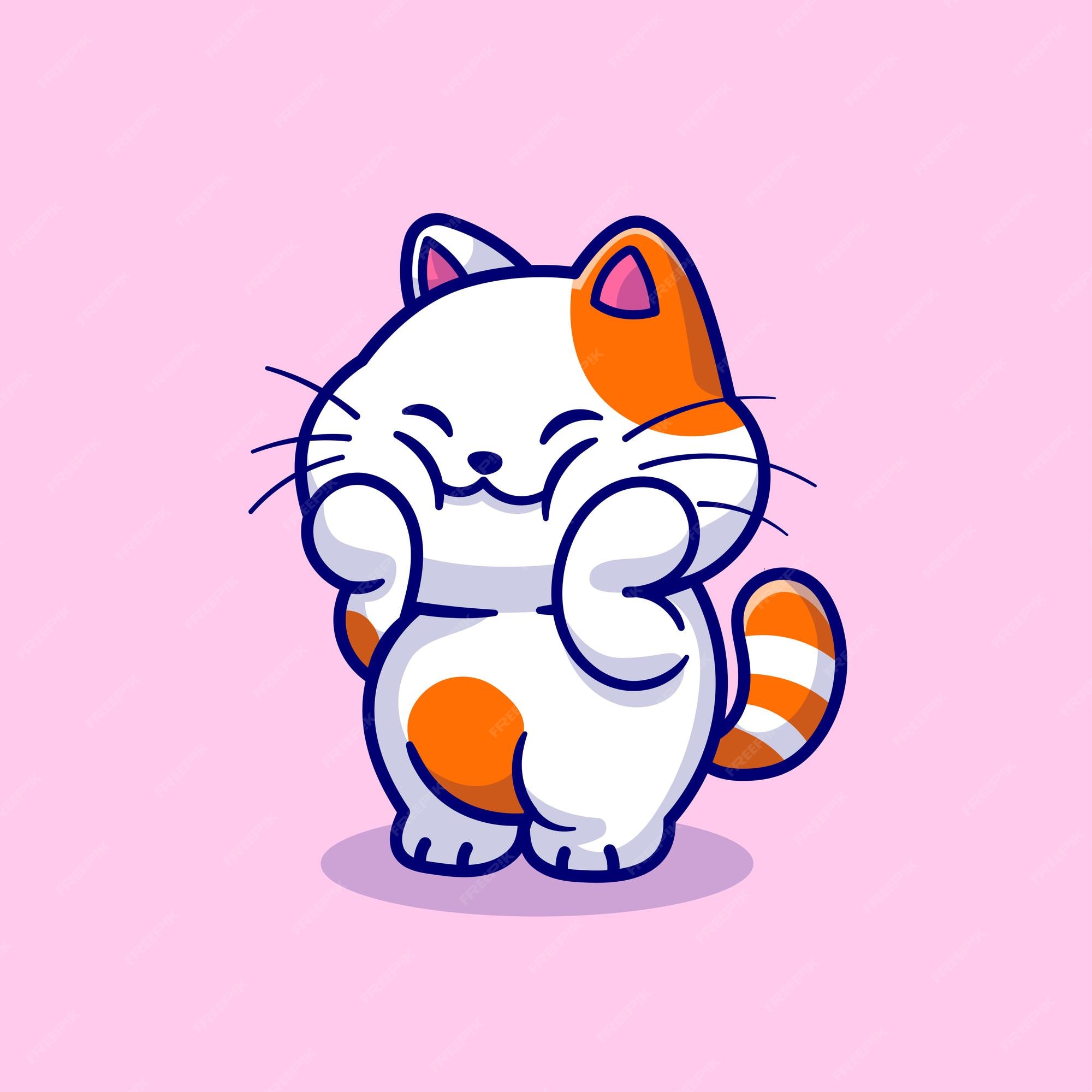 Free Vector Cute Happy Cat Laying Cartoon Vector Icon Animal