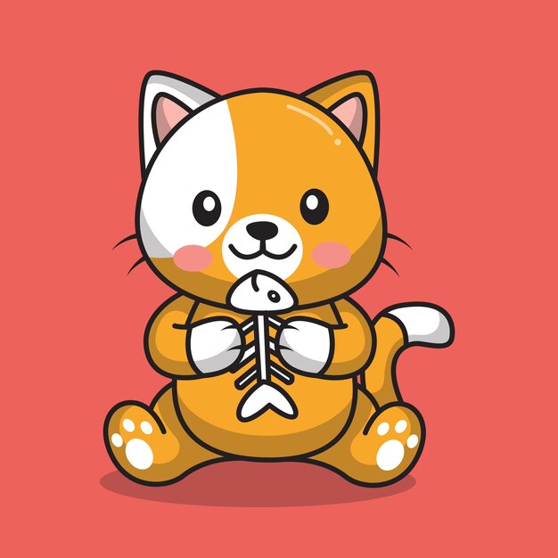 cute cat icon vector illustration