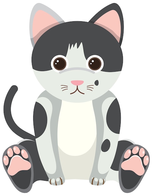 Бесплатное векторное изображение Симпатичная кошка в плоском стиле изолирована
