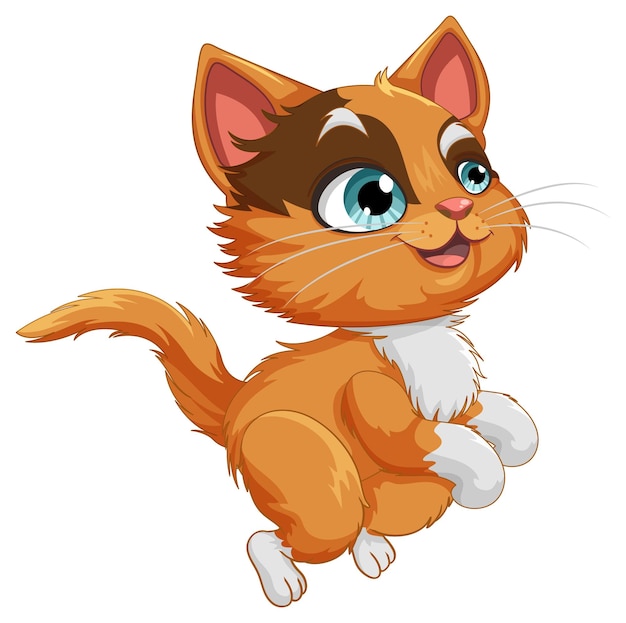 Free vector cute cat in jumping pose vector