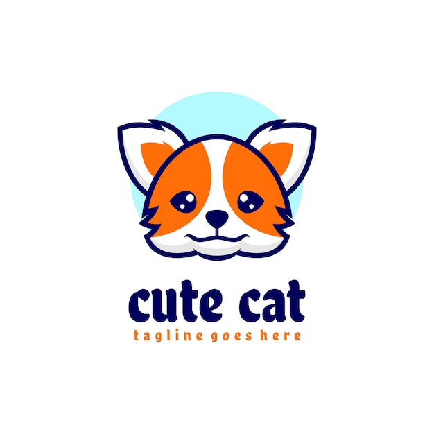 Vettore gratuito simpatico logo mascotte gatto