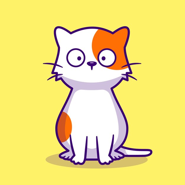 Cute Cat Sitting Cartoon Vector Icon Illustration. Animal Nature Icon Concept Isolated Premium Flat