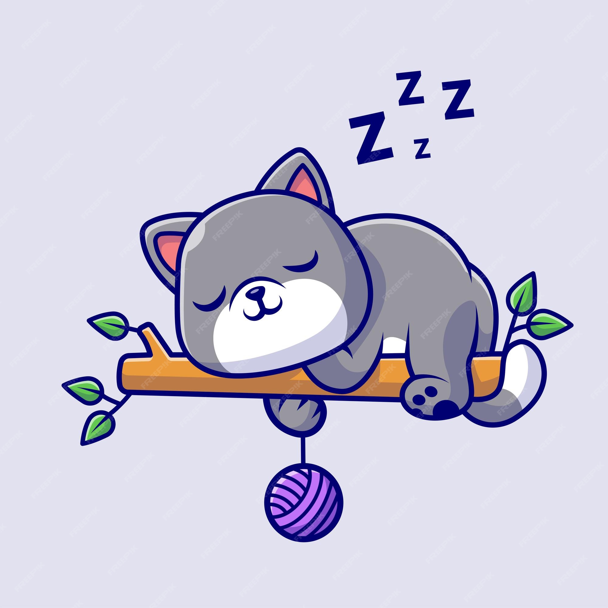 Cute Cat Playing On Pillow Cartoon Vector Icon Illustration