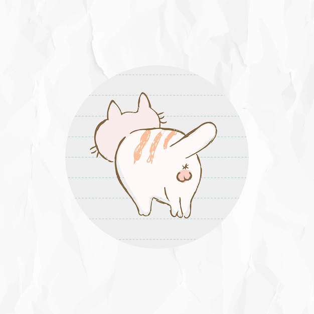 Free Vector  Cute cat story highlights icon for social media vector