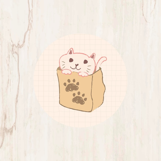 Free vector cute cat story highlights icon for social media vector