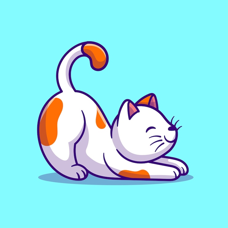 Free Vector cute cat stretching cartoon vector icon illustration animal nature icon concept isolated flat