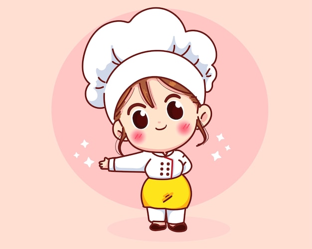 彼女の台所でオンライン料理教室を見ているかわいい女の子 無料のベクター