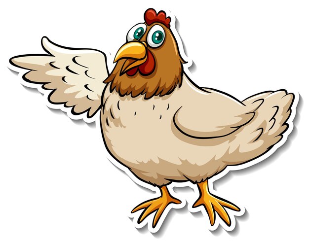 A cute chicken cartoon animal sticker