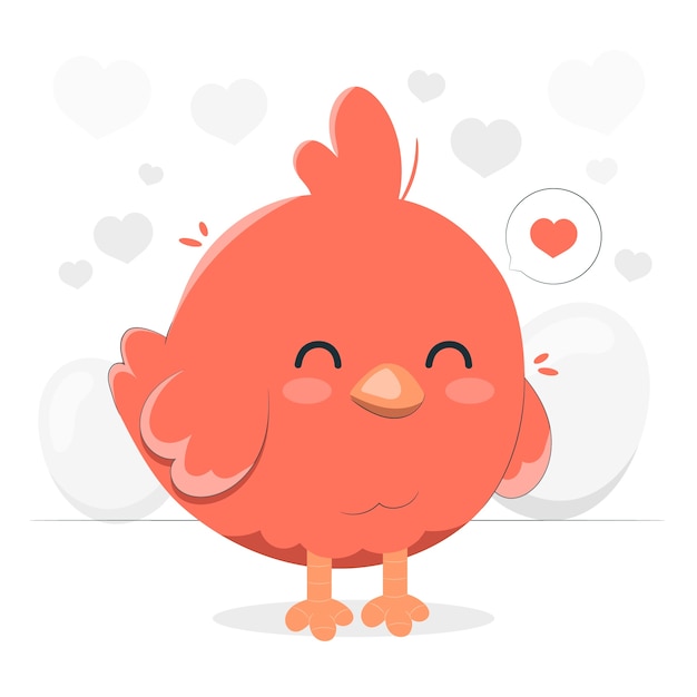 Free vector cute chicken concept illustration