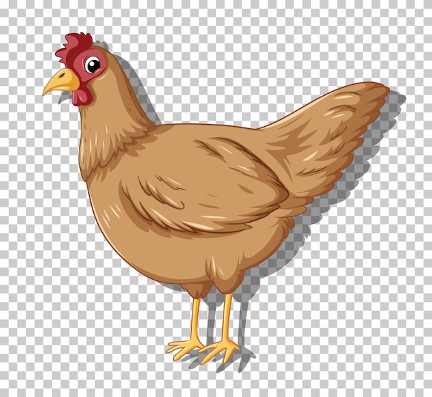 Free vector cute chicken in flat cartoon style
