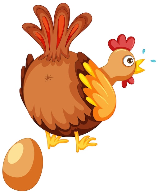 Free vector cute chicken laying eggs