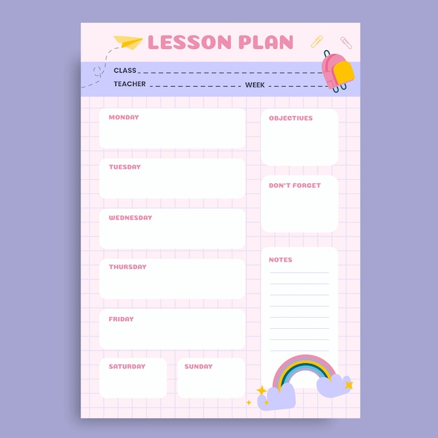 Cute childlike preschool lesson plan